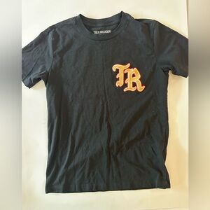 True Religion Original Stitch Men's Black Logo T-Shirt, Large